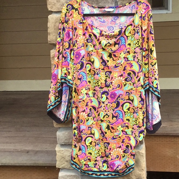 Trina Turk Tops - Trina Turk paisley caftan swim cover pool party dress festival cowgirl Coachella